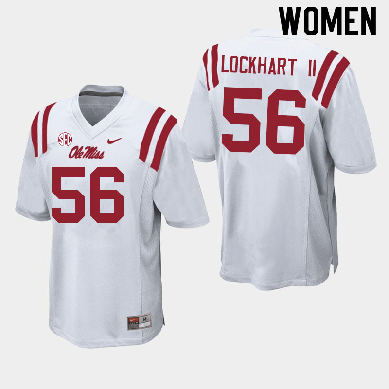 Danny Lockhart II Ole Miss Rebels NCAA Women's White #56 Stitched Limited College Football Jersey IEE5258ZH